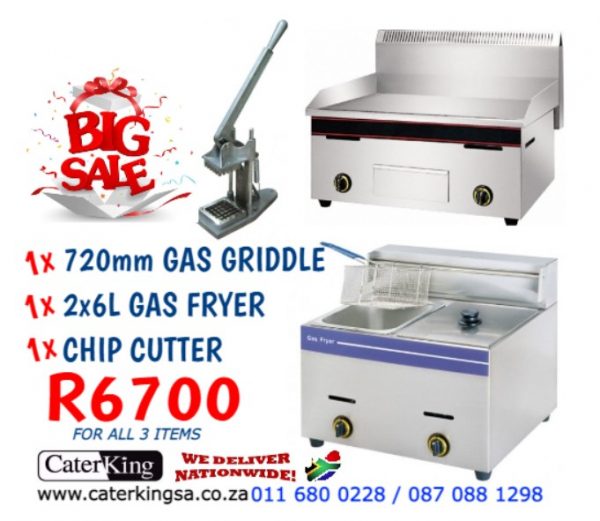 GAS FRYER GRIDDLE CHIPPER COMBO