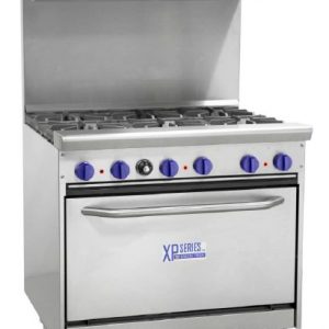 BAKERSPRIDE GAS OVEN WITH 6 BURNER STOVE
