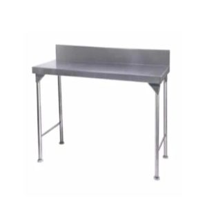 1.7M STAINLESS STEEL TABLE WITH MILD STEEL LEGS - S/BACK