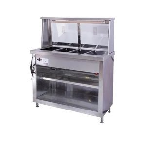 CATERKING 4 DIVISION BAIN MARIE F/M WITH SNEEZE GUARD F/M