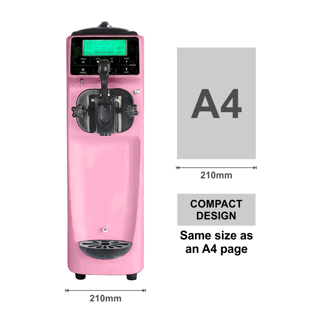 GOSHEN 1 FLAVOUR SOFT SERVE MACHINE WITH AIR PUMP - PINK - Image 3