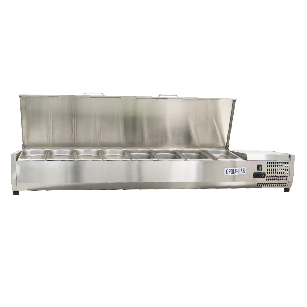 POLARCAB 8 DIVISION PIZZA INGREDIENT FRIDGE WITH STAINLESS STEEL LID