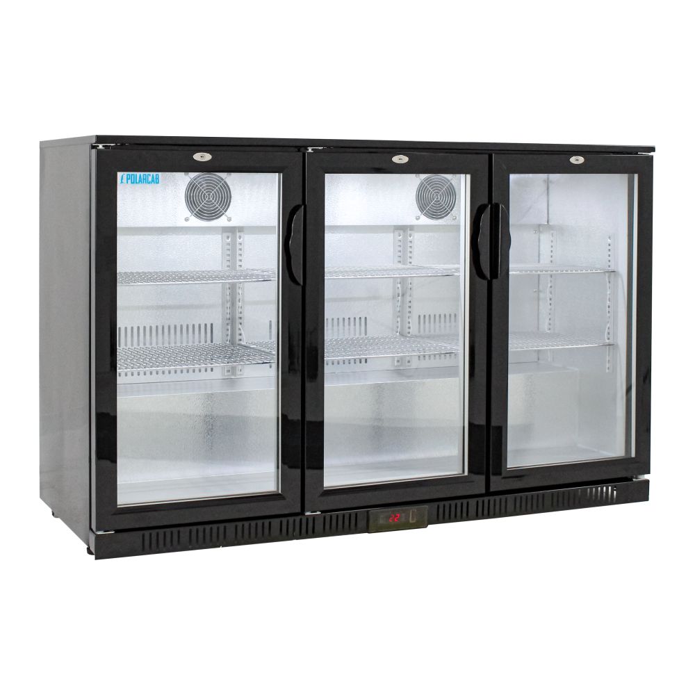 POLARCAB 3 DOOR HINGED UNDERBAR FRIDGE - BLACK - Image 2