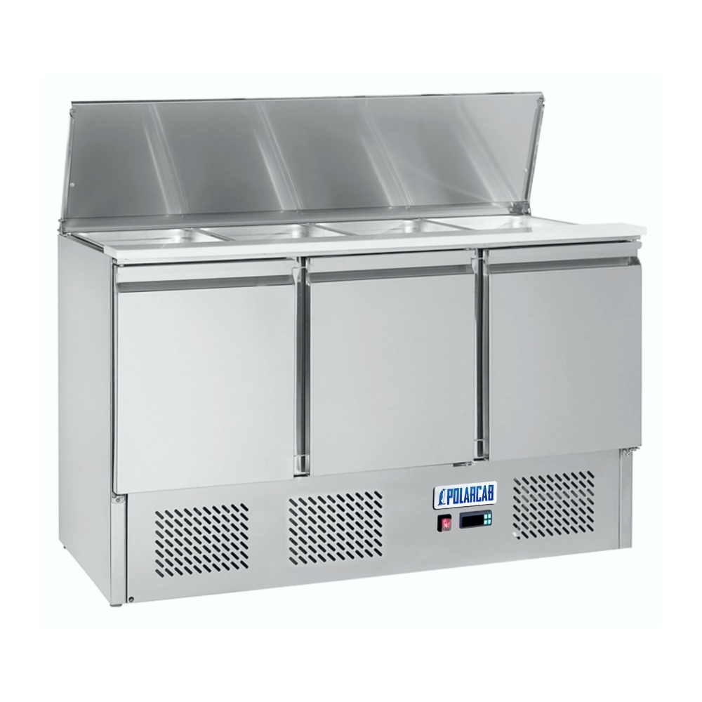 POLARCAB UNDERBAR FRIDGE WITH CUTTING BOARD AND HINGED LID