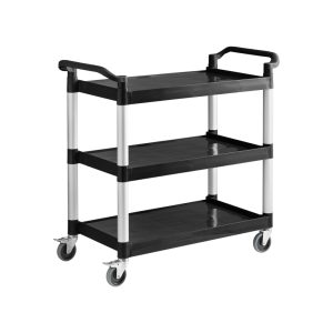 SMARTCHEF 3 TIER PLASTIC TEA TROLLEY - WITHOUT SIDE BINS - 1040 X 510 X 970MM