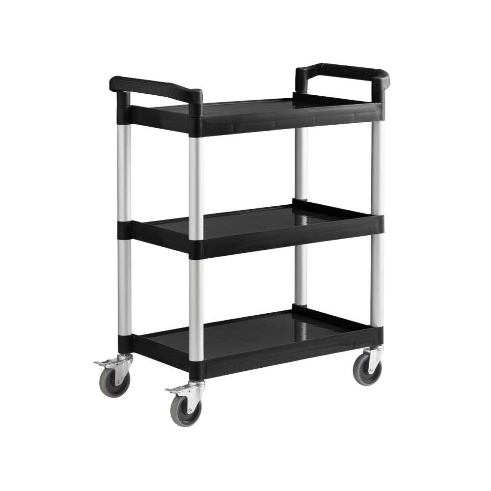 SMARTCHEF 3 TIER PLASTIC TEA TROLLEY - WITHOUT SIDE BINS- 870 X 430 X 940MM