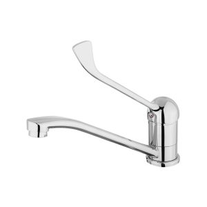 T&S DECK MOUNTED KITCHEN FAUCET WITH SINGLE LEVER & SWIVEL SPOUT