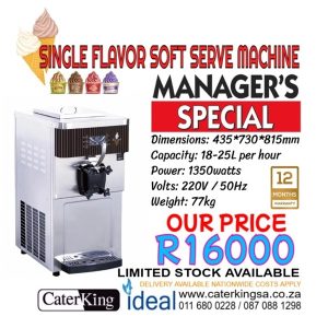 SINGLE FLAVOUR SOF SERVE MACHINE