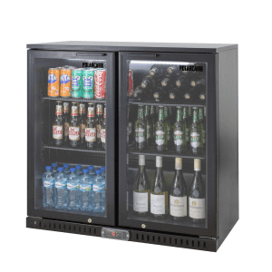 POLARCAB BLACK 2 DOOR HINGED UNDERBAR FRIDGE