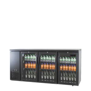 POLARCAB BLACK 3 DOOR HINGED DOOR BACK BAR COOLER