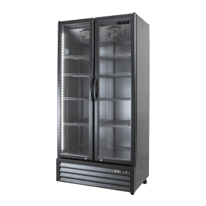POLARCAB BLACK 614LT DOUBLE DOOR BEVERAGE COOLER