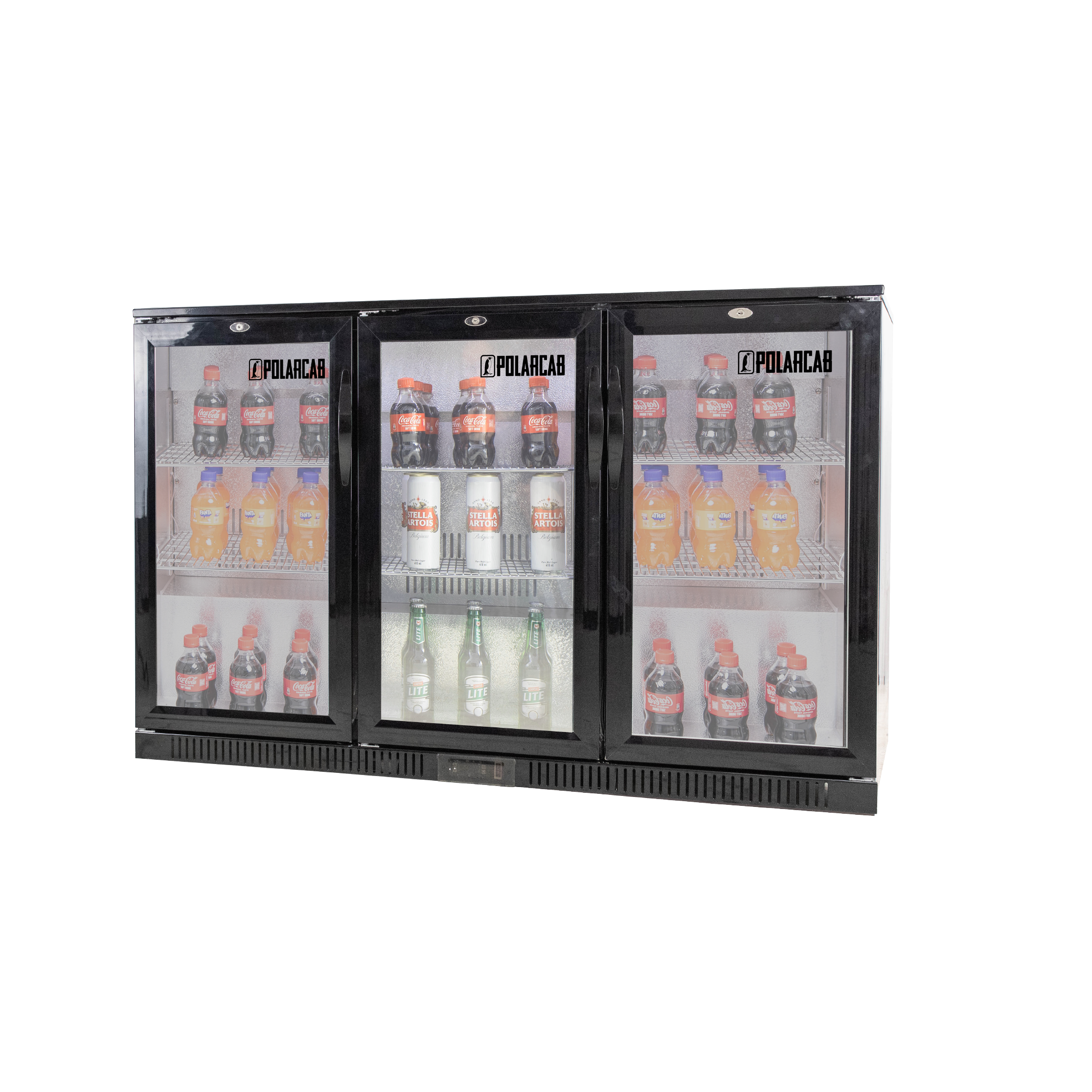 POLARCAB 3 DOOR HINGED UNDERBAR FRIDGE - BLACK - Image 4