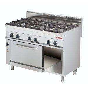 ARISCO 700 RANGE - 6 BURNER GAS STOVE WITH ELECTRIC CONVECTION OVEN & CABINET